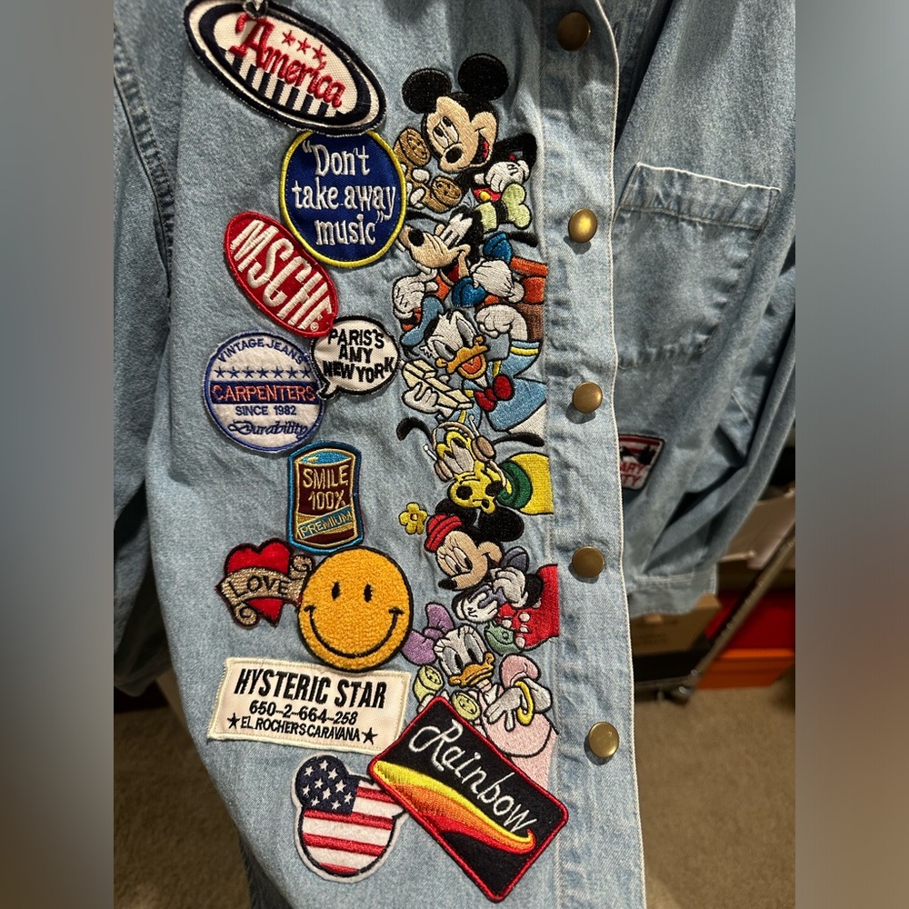 Cartoon Denim Shirt with Patches best for Disney lovers - Picture 3 of 6